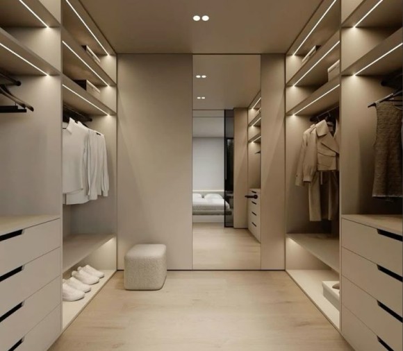 Clean contemporary wardrobe